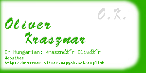 oliver krasznar business card